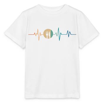 Retro Heartbeat Löffel und Gabel - Stanley/Stella Kinder T-Shirt MINI CREATOR  - Weiß - Vorne - Maike (125cm)