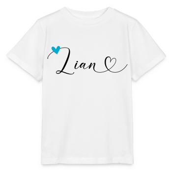 Lian Nom Prénom Calligraphie Coeur - T-shirt bio MINI CREATOR Stanley/Stella Enfant - blanc - Devant - Maike (125cm)