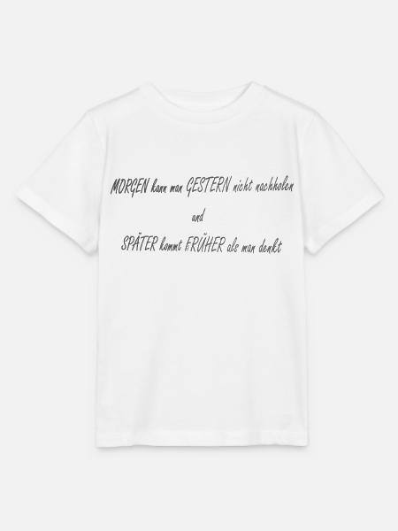 Morgen Gestern Spaeter Frueher2 - Stanley/Stella Kinder T-Shirt MINI CREATOR  - Weiß