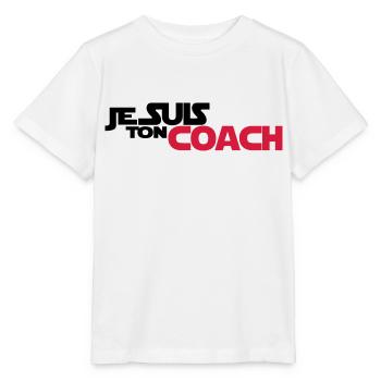 JE SUIS Ton coach - T-shirt bio MINI CREATOR Stanley/Stella Enfant - blanc - Devant - Maike (125cm)