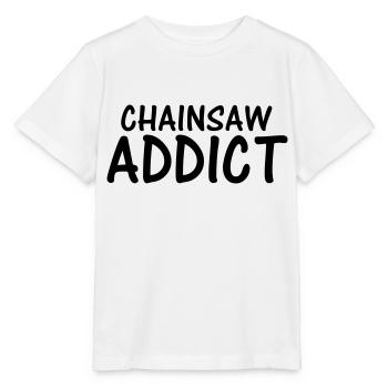 chainsaw addict - Stanley/Stella MINI CREATOR Kids’ T-Shirt - white - Front - Maike (125cm)