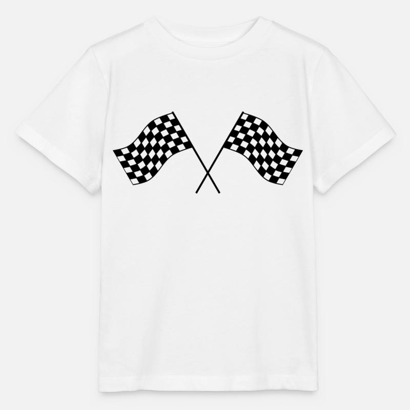 Drapeaux de course Racing flaggs - T-shirt bio MINI CREATOR Stanley/Stella Enfant - blanc