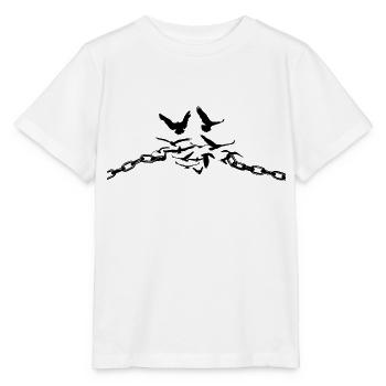 Chains blow up bird free - Stanley/Stella MINI CREATOR Kids’ T-Shirt - white - Front - Maike (125cm)
