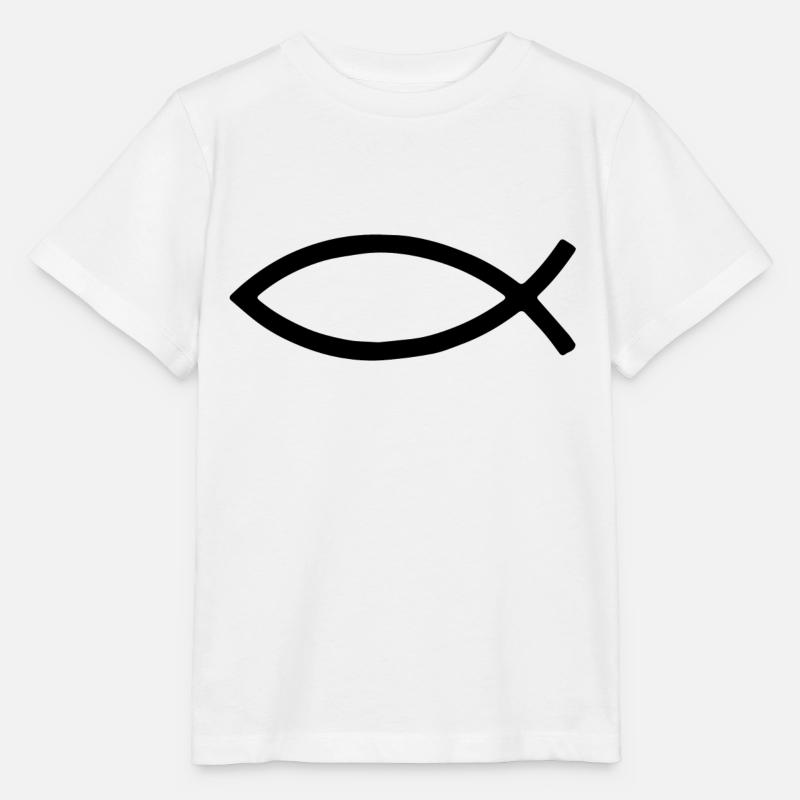 Fisch Christen Symbol Sternzeichen Hoffnung Liebe - Stanley/Stella Kinder T-Shirt MINI CREATOR - Weiß