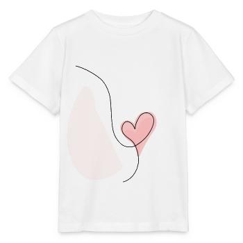 Abstract heart line drawing - Stanley/Stella MINI CREATOR Kids’ T-Shirt - white - Front - Maike (125cm)