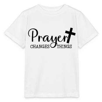 Gebet verändert - Stanley/Stella Kinder T-Shirt MINI CREATOR  - Weiß - Vorne - Maike (125cm)
