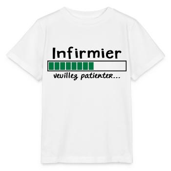 infirmier veuillez patienter - T-shirt bio MINI CREATOR Stanley/Stella Enfant - blanc - Devant - Maike (125cm)