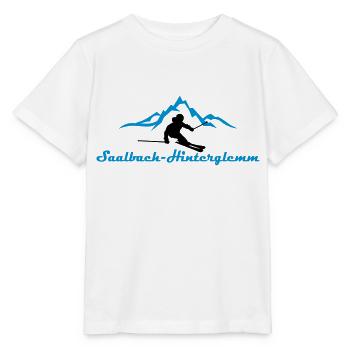 Winter - Skifahrer Berge Saalbach - Stanley/Stella Kinder T-Shirt MINI CREATOR  - Weiß - Vorne - Maike (125cm)