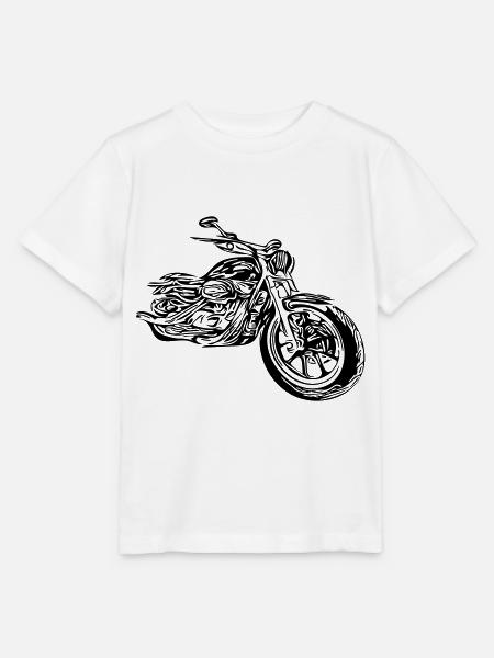 Motorrad Heartbeat - Stanley/Stella Kinder T-Shirt MINI CREATOR - Weiß