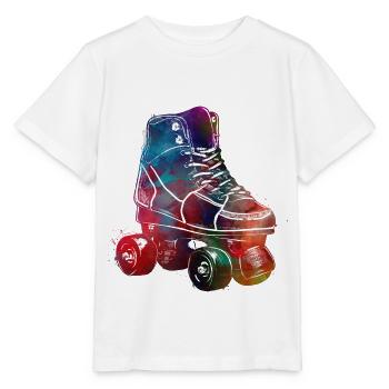 roller skates sport art #roller #skates - Stanley/Stella MINI CREATOR Kids’ T-Shirt - white - Front - Maike (125cm)