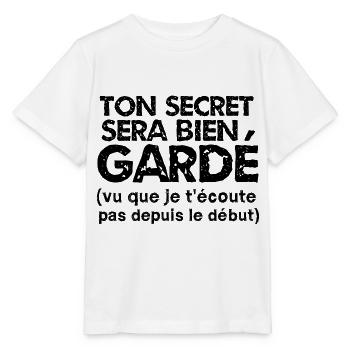 ton secret sera bien gardé - T-shirt bio MINI CREATOR Stanley/Stella Enfant - blanc - Devant - Maike (125cm)