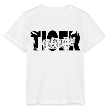 Tiger Typo - T-shirt bio MINI CREATOR Stanley/Stella Enfant - blanc - Devant - Maike (125cm)