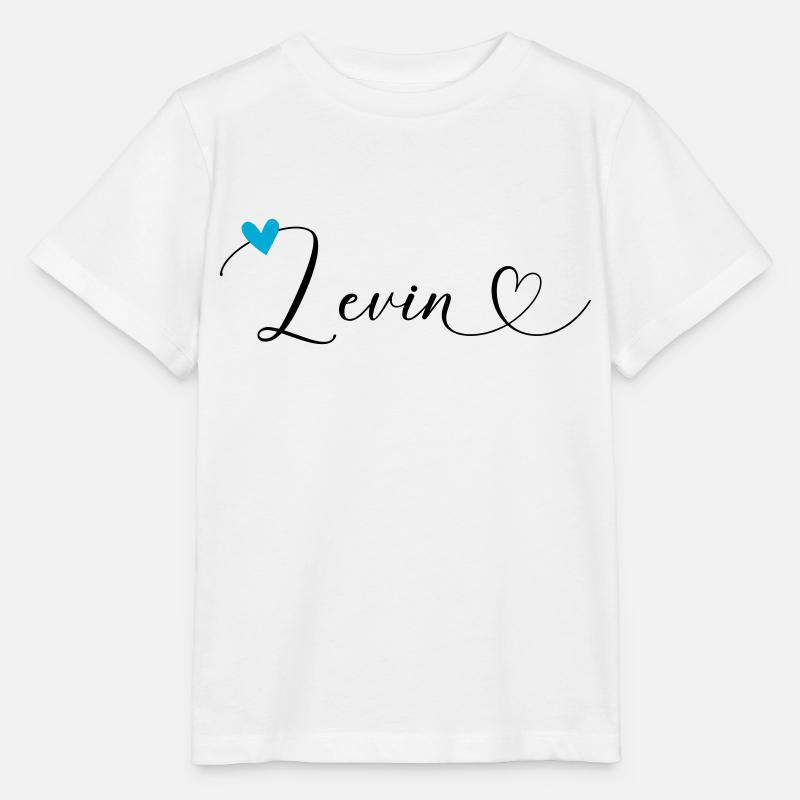 Levin Last name First name Calligraphy heart - Stanley/Stella MINI CREATOR Kids’ T-Shirt - white