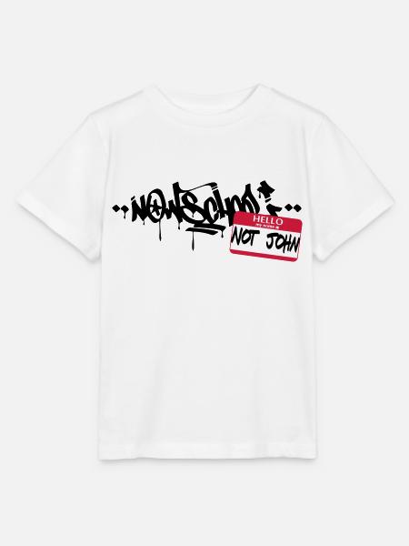 Now-School - Hallo mein Name ist nicht John (Red) - Stanley/Stella Kinder T-Shirt MINI CREATOR - Weiß