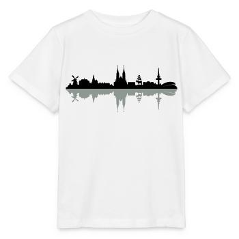 Skyline Bremen Schatten - Stanley/Stella Kinder T-Shirt MINI CREATOR  - Weiß - Vorne - Maike (125cm)