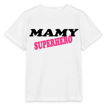 Mamy superhero - T-shirt bio MINI CREATOR Stanley/Stella Enfant - blanc - Devant - Maike (125cm)