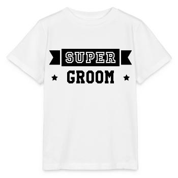 Groom / Hôtellerie / Hôtel / Hotel / Cheval - T-shirt bio MINI CREATOR Stanley/Stella Enfant - blanc - Devant - Maike (125cm)