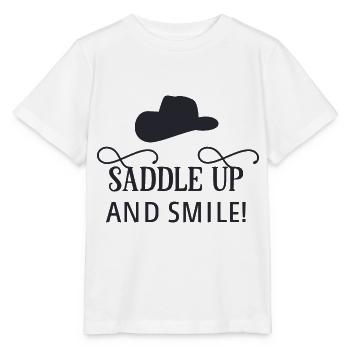 Selle vers le haut et sourire - T-shirt bio MINI CREATOR Stanley/Stella Enfant - blanc - Devant - Maike (125cm)