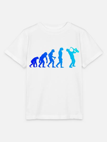 Saxophon Evolution Saxophonist Sax Herren Jungen - Stanley/Stella Kinder T-Shirt MINI CREATOR  - Weiß