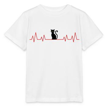 Cat Heartbeat Heartbeat Cat Hangover - Stanley/Stella MINI CREATOR Kids’ T-Shirt - white - Front - Maike (125cm)
