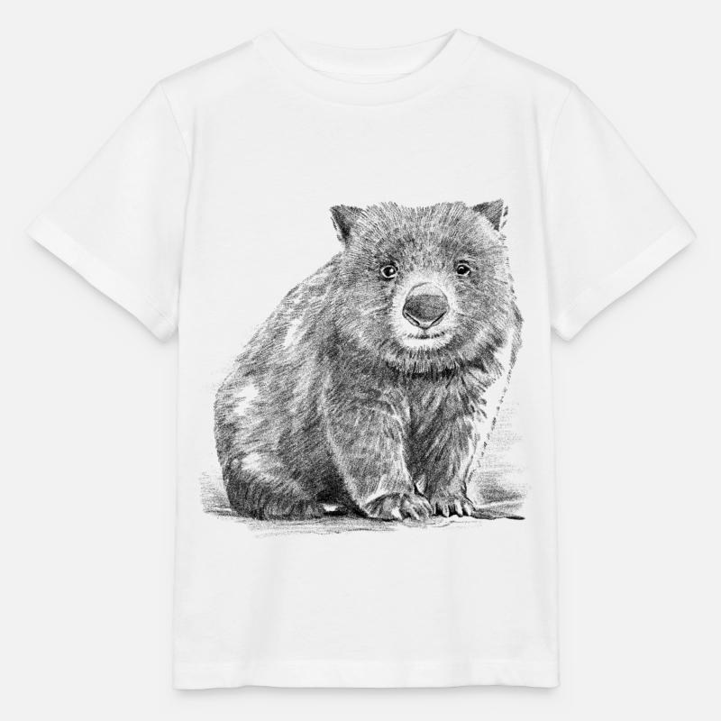 Wombat Realistic Handrawn - Stanley/Stella Kinder T-Shirt MINI CREATOR  - Weiß