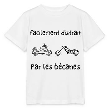 facilement distrait par les bécanes - T-shirt bio MINI CREATOR Stanley/Stella Enfant - blanc - Devant - Maike (125cm)