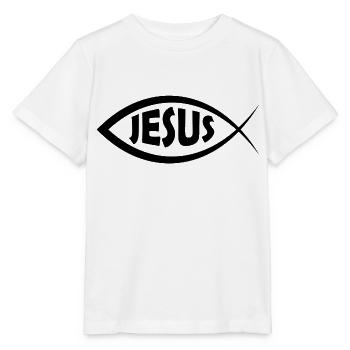 Jesus Fisch - Stanley/Stella Kinder T-Shirt MINI CREATOR  - Weiß - Vorne - Maike (125cm)