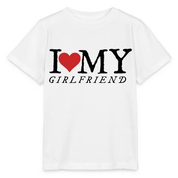 I love my girlfriend - Stanley/Stella MINI CREATOR Kids’ T-Shirt - white - Front - Maike (125cm)