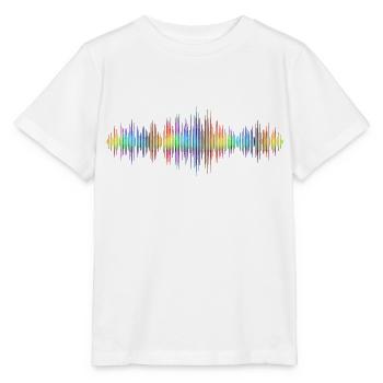 Ondes sonores Music Wave Vintage Retro DJ Heart Disc - T-shirt bio MINI CREATOR Stanley/Stella Enfant - blanc - Devant - Maike (125cm)