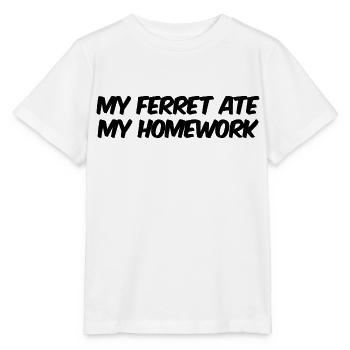 Mon furet a mangé mes devoirs - Cadeau furet - T-shirt bio MINI CREATOR Stanley/Stella Enfant - blanc - Devant - Maike (125cm)