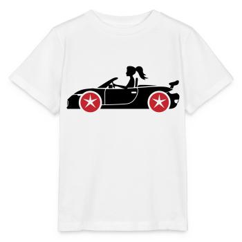 Frau Auto Cabrio - Stanley/Stella Kinder T-Shirt MINI CREATOR  - Weiß - Vorne - Maike (125cm)