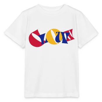 Clown Bunte Buchstaben Text Logo Witzig Lustig - Stanley/Stella Kinder T-Shirt MINI CREATOR  - Weiß - Vorne - Maike (125cm)