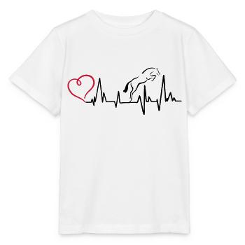 Heartbeat Herzschlag Springpferd - Stanley/Stella Kinder T-Shirt MINI CREATOR  - Weiß - Vorne - Maike (125cm)