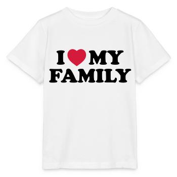 I love my family - Stanley/Stella Kinder T-Shirt MINI CREATOR  - Weiß - Vorne - Maike (125cm)