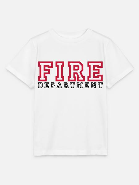 Schriftzug FIRE Department - Stanley/Stella Kinder T-Shirt MINI CREATOR - Weiß