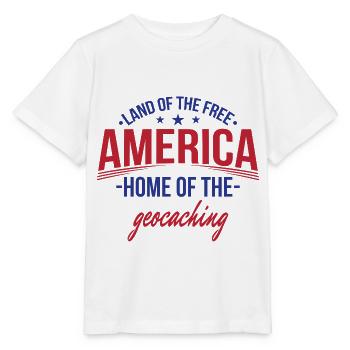 America free country, home of geocaching USA - Stanley/Stella MINI CREATOR Kids’ T-Shirt - white - Front - Maike (125cm)