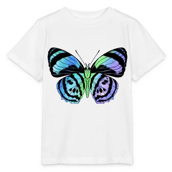 Schmetterling Schmetterling Tier bunt Farbe - Stanley/Stella Kinder T-Shirt MINI CREATOR  - Weiß - Vorne - Maike (125cm)