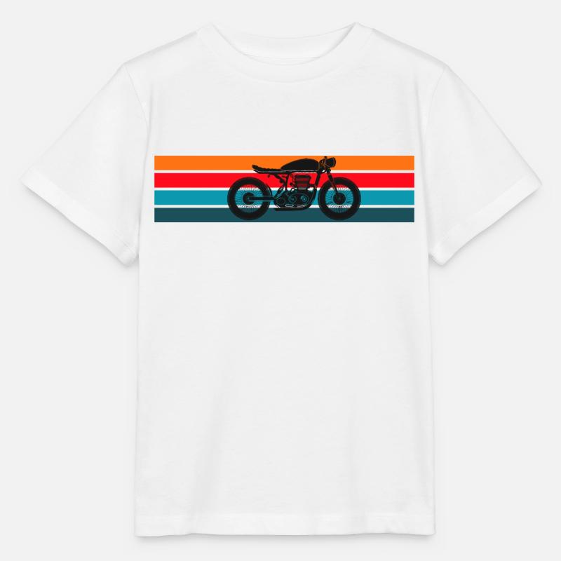 Moto Cafe Racer Retro Design - T-shirt bio MINI CREATOR Stanley/Stella Enfant - blanc