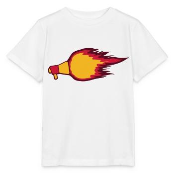 Symbole du mégaphone Fire Flame - T-shirt bio MINI CREATOR Stanley/Stella Enfant - blanc - Devant - Maike (125cm)