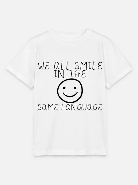 We All Smile In The Same Language 5 - Stanley/Stella Kinder T-Shirt MINI CREATOR  - Weiß