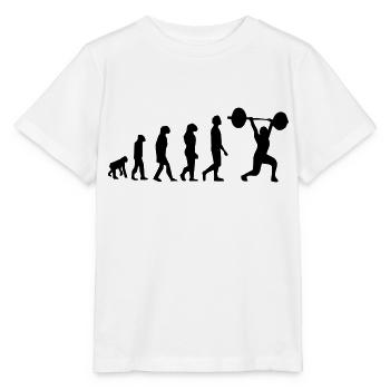 Weightlifting evolution - Stanley/Stella MINI CREATOR Kids’ T-Shirt - white - Front - Maike (125cm)