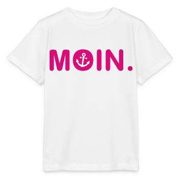 Moin - Guten Morgen - Nordsee - Ostsee - Anker - Stanley/Stella Kinder T-Shirt MINI CREATOR  - Weiß - Vorne - Maike (125cm)