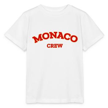 Monaco Crew - Monte Carlo - Mer Méditerranée - T-shirt bio MINI CREATOR Stanley/Stella Enfant - blanc - Devant - Maike (125cm)