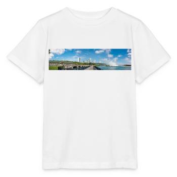Die Skyline von Niagara City und das Panorama der Niagarafälle - Stanley/Stella Kinder T-Shirt MINI CREATOR  - Weiß - Vorne - Maike (125cm)