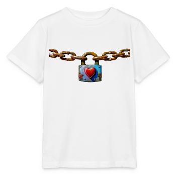 Liebeschloss mit Herz - Stanley/Stella Kinder T-Shirt MINI CREATOR  - Weiß - Vorne - Maike (125cm)
