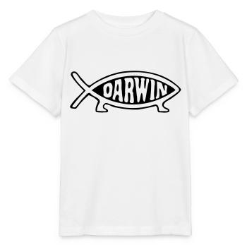 Darwin fisch - Stanley/Stella Kinder T-Shirt MINI CREATOR  - Weiß - Vorne - Maike (125cm)