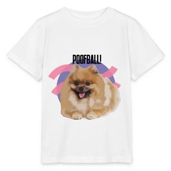"POOFBALL!" - Zwergspitz - Stanley/Stella MINI CREATOR Kids’ T-Shirt - white - Front - Maike (125cm)