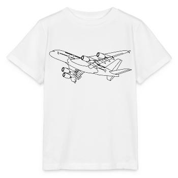 Airbus A380 - Stanley/Stella Kinder T-Shirt MINI CREATOR  - Weiß - Vorne - Maike (125cm)