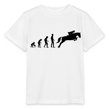 Evolution Reiten - Pferd - Reiter - Reiterin - Stanley/Stella Kinder T-Shirt MINI CREATOR  - Weiß - Vorne - Maike (125cm)