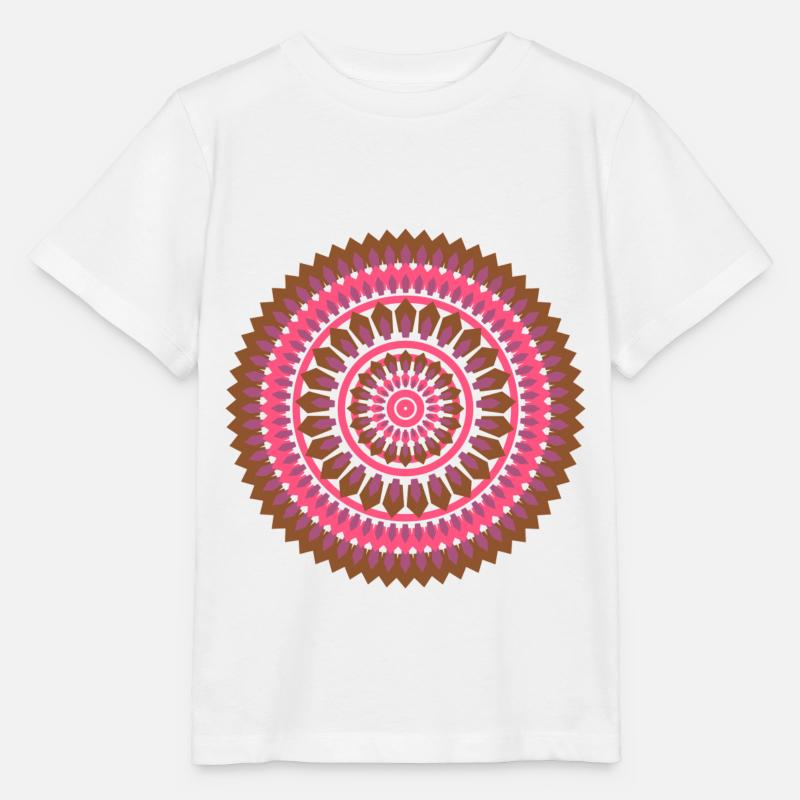 mandala rose violet - T-shirt bio MINI CREATOR Stanley/Stella Enfant - blanc